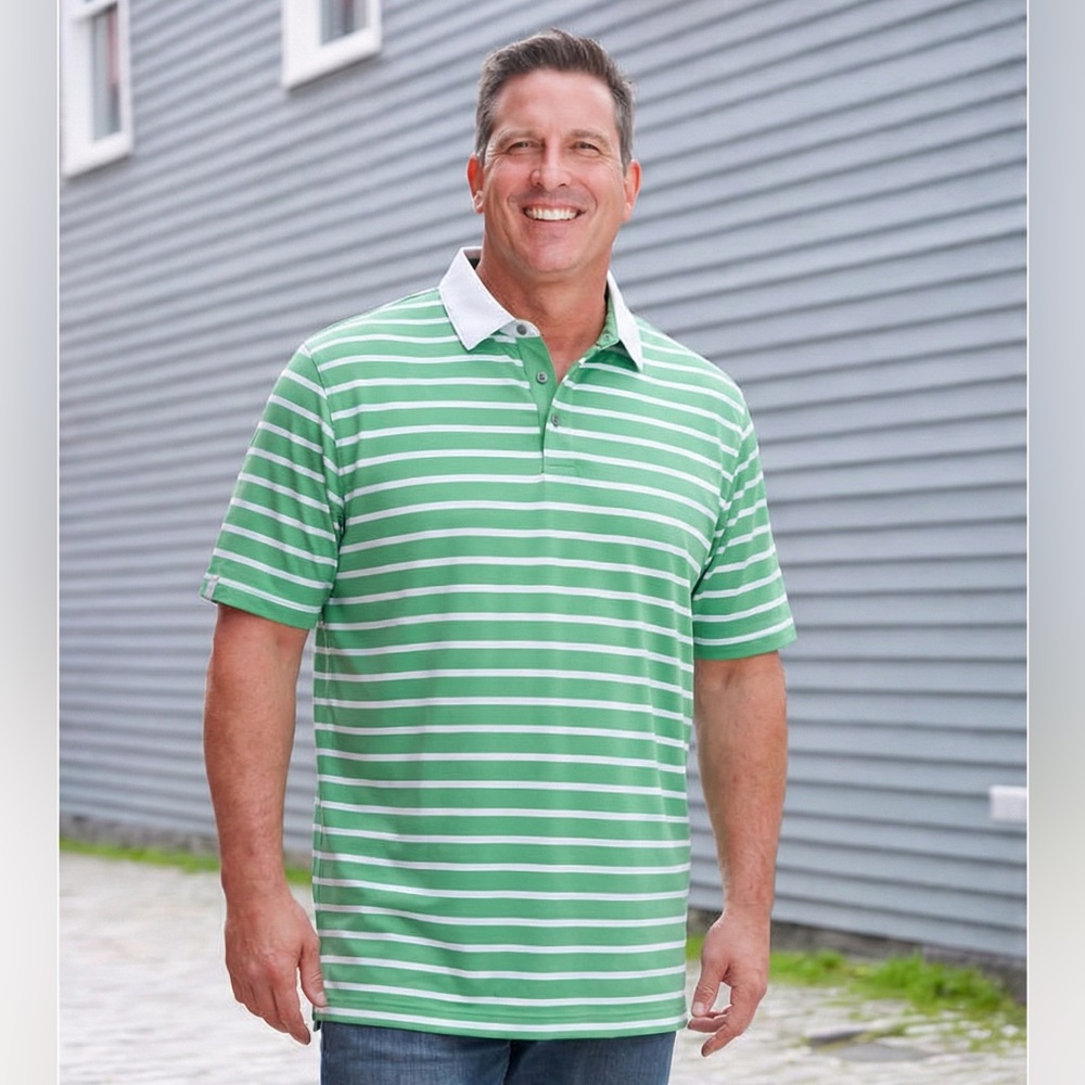 RLX Ralph Lauren Men's Golf Polo Shirt Size Large Green/White